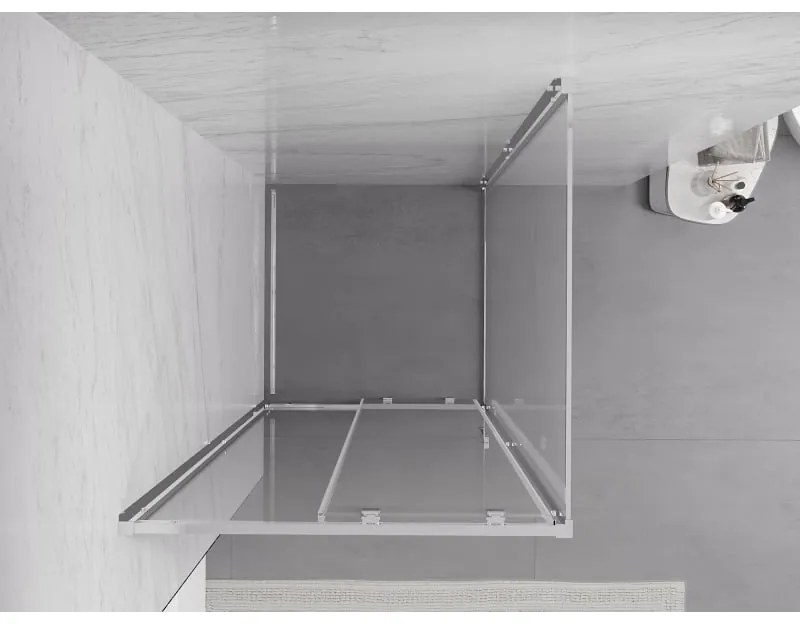 Mexen Exo, sprchovací kút s posuvnými dverami 90 x 90 cm, 6mm číre sklo, chrómový profil, 8151-090-090-01-00