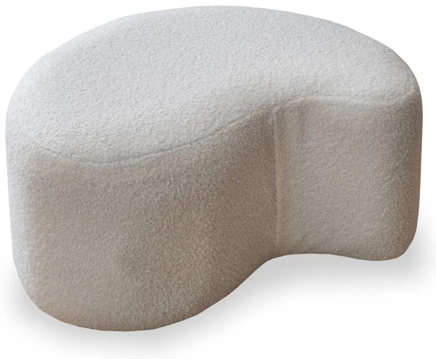 Biely taburet z textílie buklé Miuf – Miuform