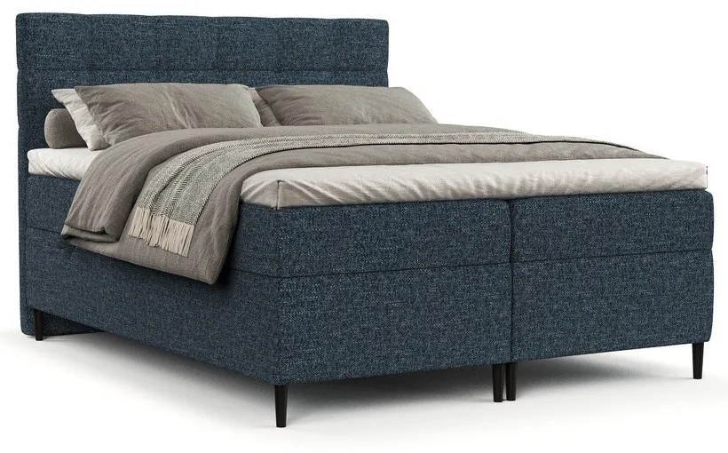 Tmavomodrá boxspring posteľ s úložným priestorom 180x200 cm Urbaneo – Maison de Rêve
