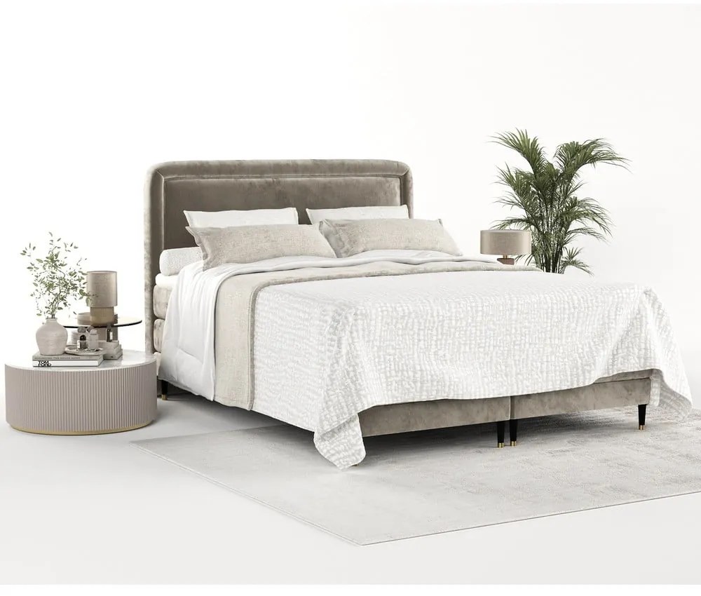 Svetlohnedá boxspring posteľ 140x200 cm Dove – Maison de Rêve