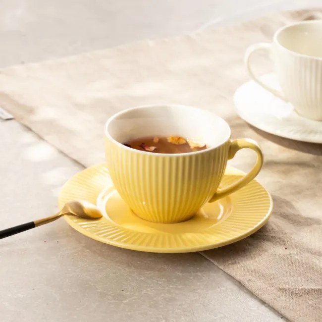 Šálka SIENA s podšálkou, žltá 733291 240 ml