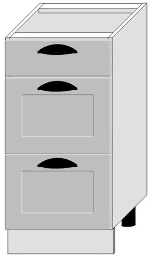 Kuchynská skrinka Adele D40s/3 Šedá Mat/Biely