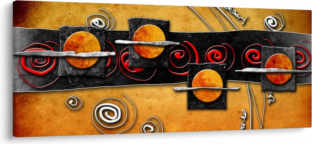 Obraz abstrakcie - Planéty (120x50 cm)