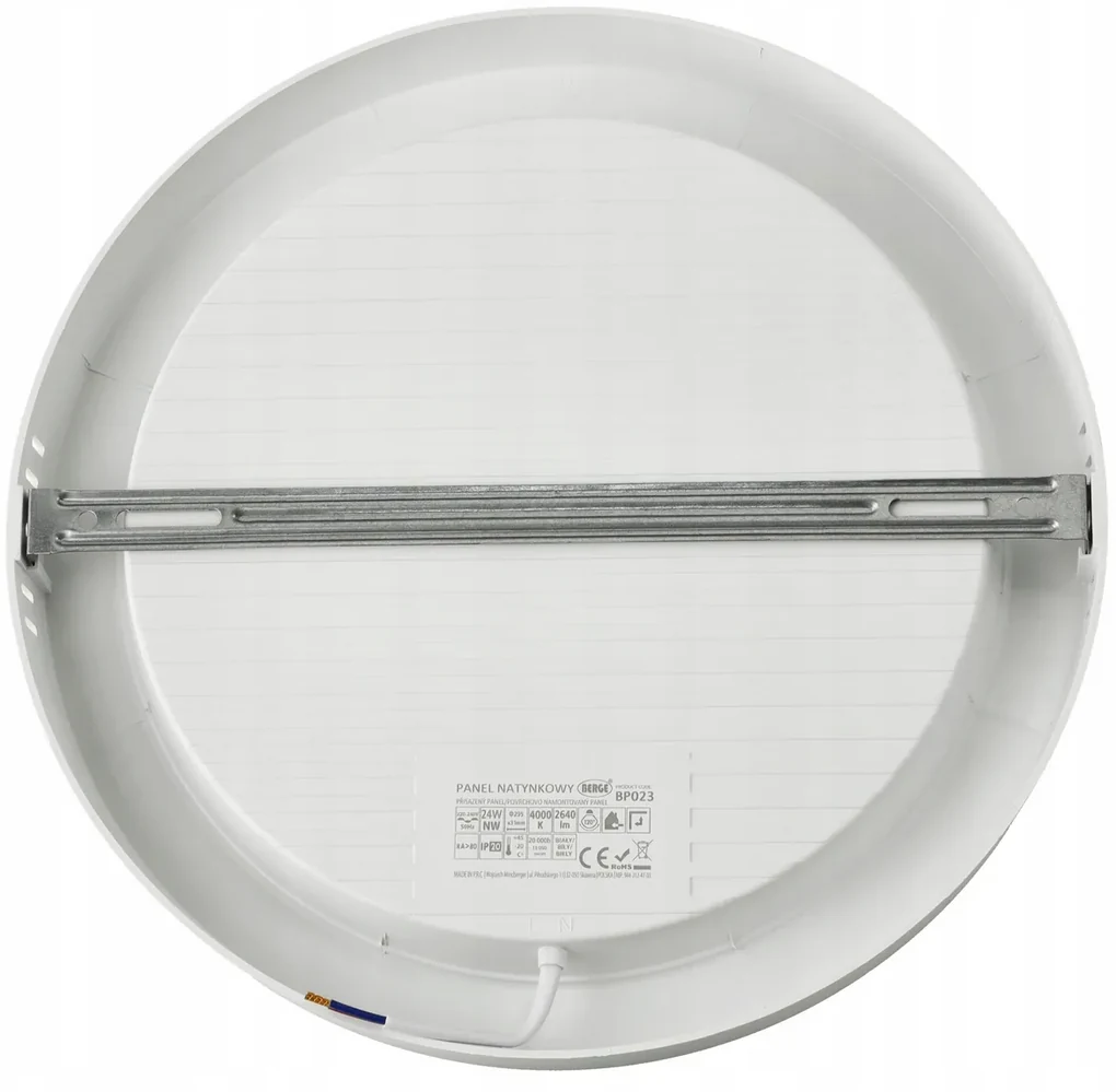BERGE Prisadené LED stropné svietidlo 18W - 1980lm - 4000k - biely kruh
