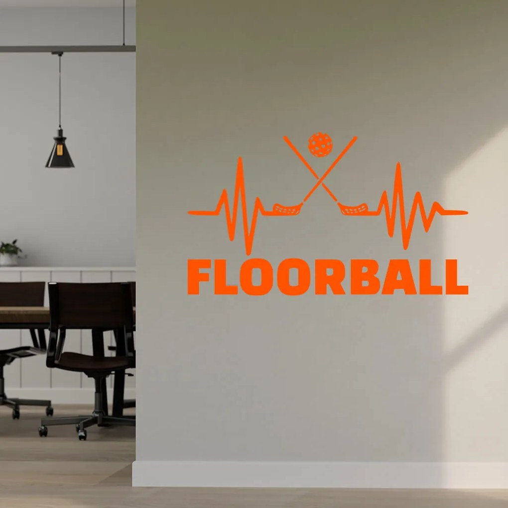 Veselá Stena Samolepka na stenu na stenu Floorball Farba: černá