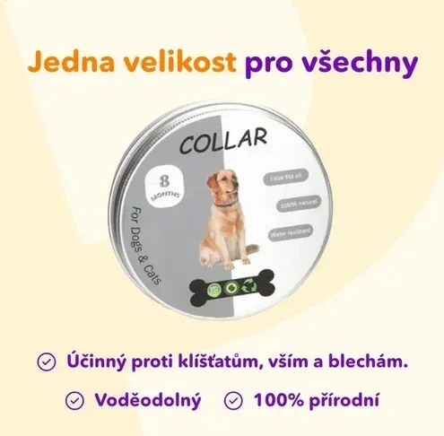 Antiparazitný obojok pre mačky a psy 62cm - mix farieb