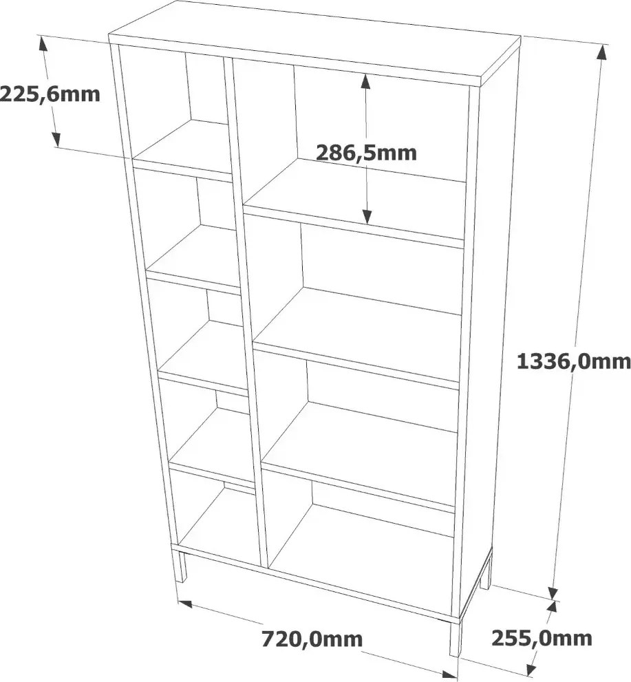 Knižnica Houseland Royal borovica Atlantic/antracitová sivá