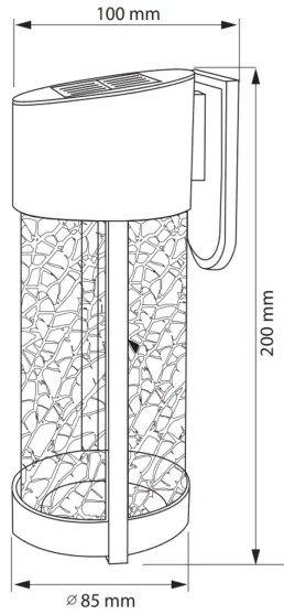 LED Solárne nástenné svietidlo VETRO LED/1,2V 600 mAh IP44
