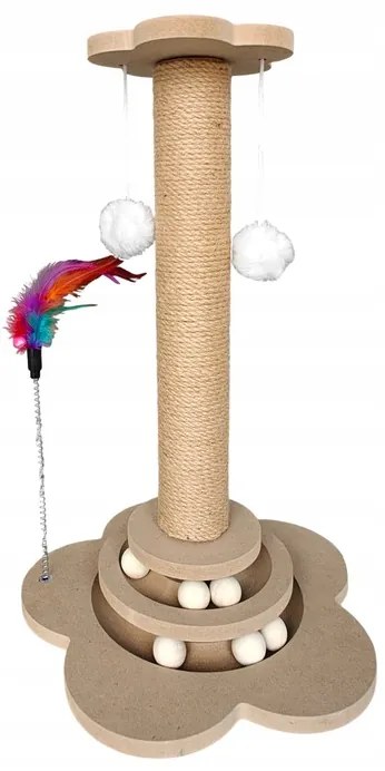 Mačacie škrabadlo s guličkami LUNTRIS, výška 43 cm