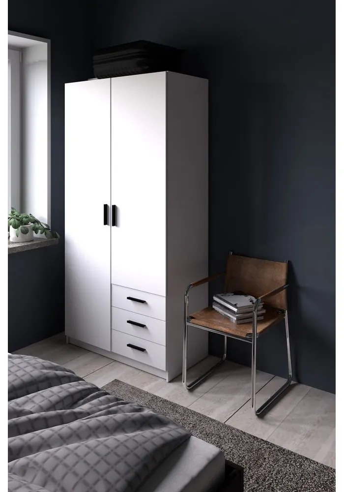 Biela šatníková skriňa 99x200 cm Sprint – Tvilum