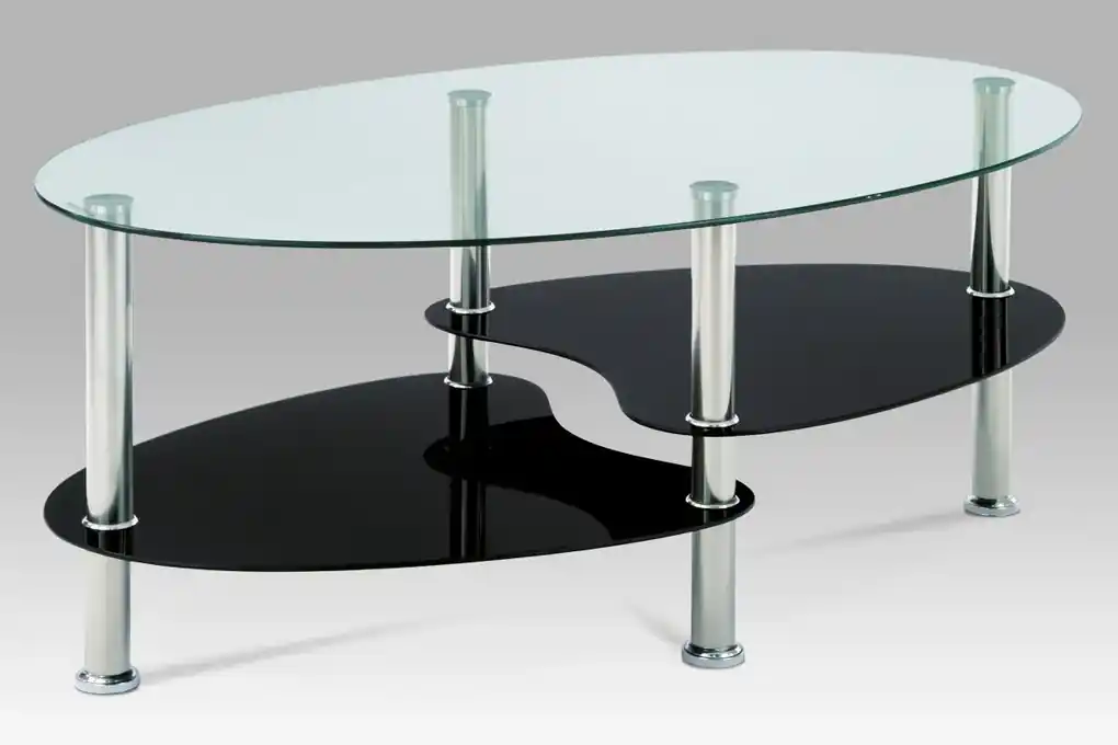Konferenčný stolík Boris, 100 cm, čierne sklo | Biano