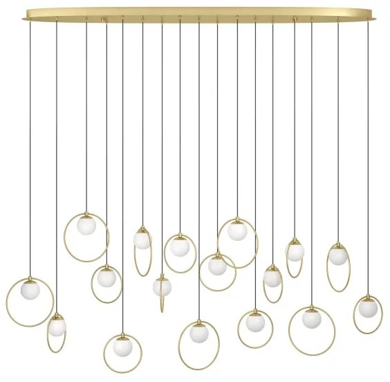 Eglo 390348 - LED Stmievateľný luster na lanku PORTOCOLOM 17xLED/3W/230V zlatá