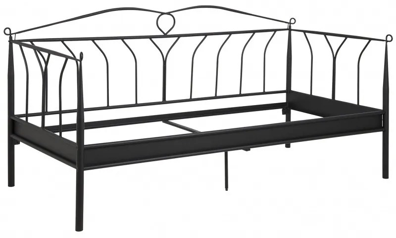 Actona Kovová posteľ Line 90×200 cm čierna