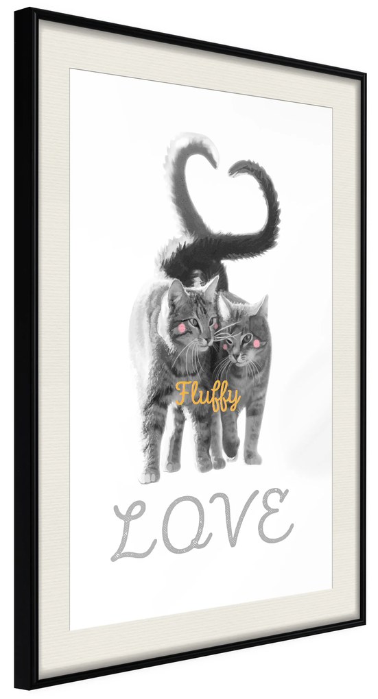 Artgeist Plagát - Fluffy Love [Poster] Veľkosť: 20x30, Verzia: Čierny rám s passe-partout