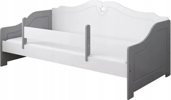 Detská posteľ HVIEZDA PW, Rozmer 140x80 cm, Farba sivo-biela, Matrace penový matrac 6 cm
