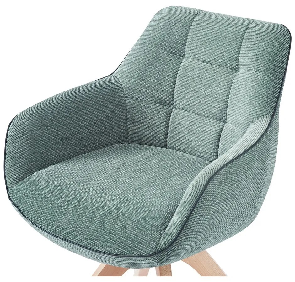 Zelené čalúnené jedálenské kreslá v súprave s podrúčkami 2 ks Donatelo – Marckeric