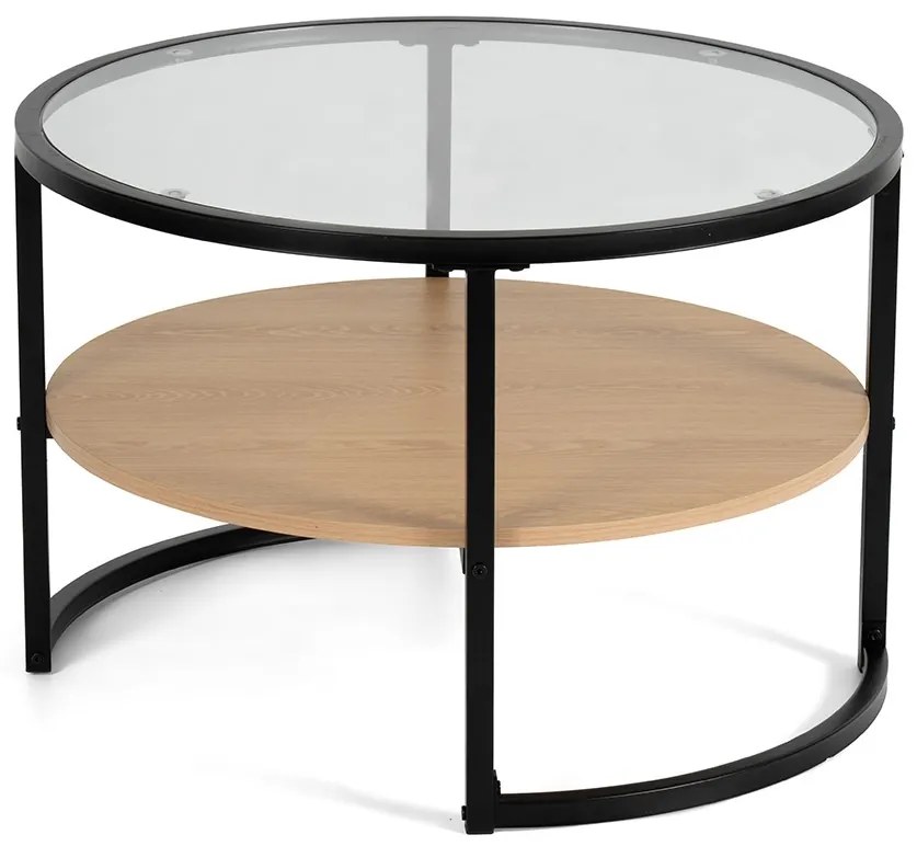Noela Sklenený konferenčný stolík s čiernym rámom VITREA 45