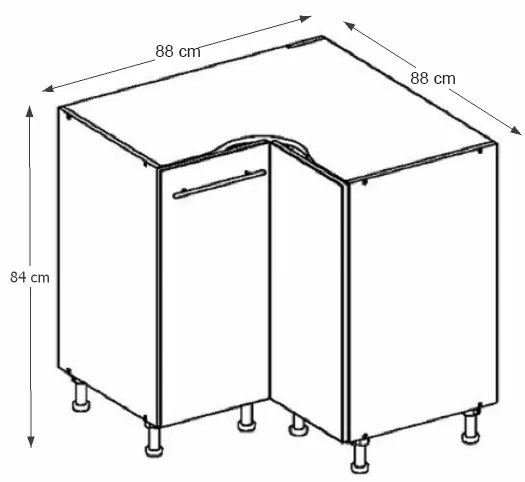 Dolná rohová kuchynská skrinka Hariva DN-90 (dub sonoma + biela). Vlastná spoľahlivá doprava až k Vám domov. 1034666