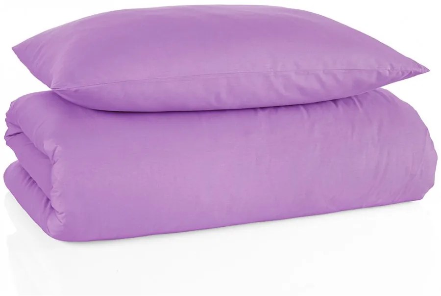 Bavlnené jednofarebné posteľné obliečky BedTex Exclusive Collection - fialkové - 100% bavlna - 70 x 90 cm + 140 x 200 cm