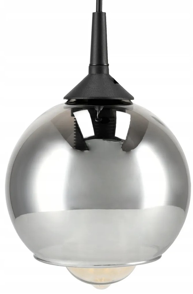 BERGE Sklenená LED stropná lampa, nastaviteľná, 3xE27 - dymová guľa