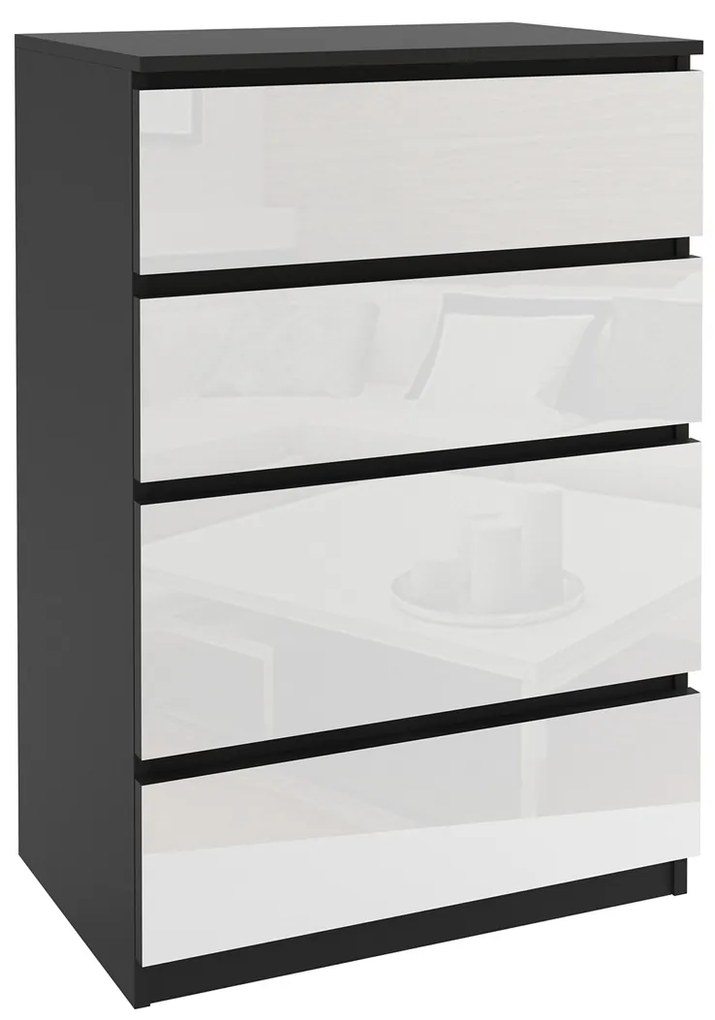 Komoda 39 Belini čierny / biely BM KOM1/1/B/B/W/0