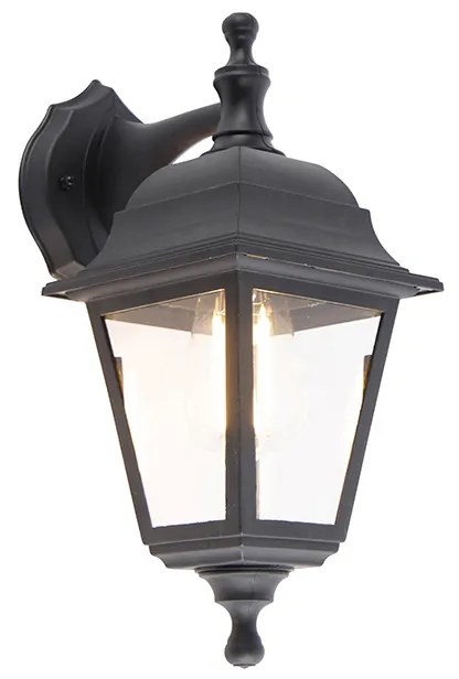 Klasická vonkajšia nástenná lampa čierna IP44 - Capital
