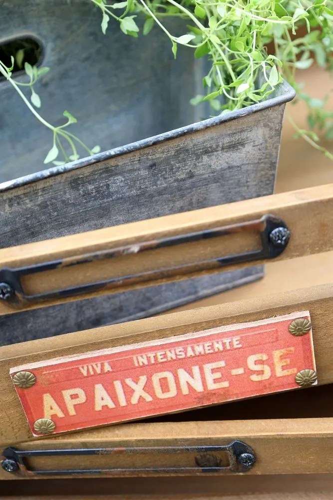 2ks plechový antik podnos Old French - 34*17*8 cm