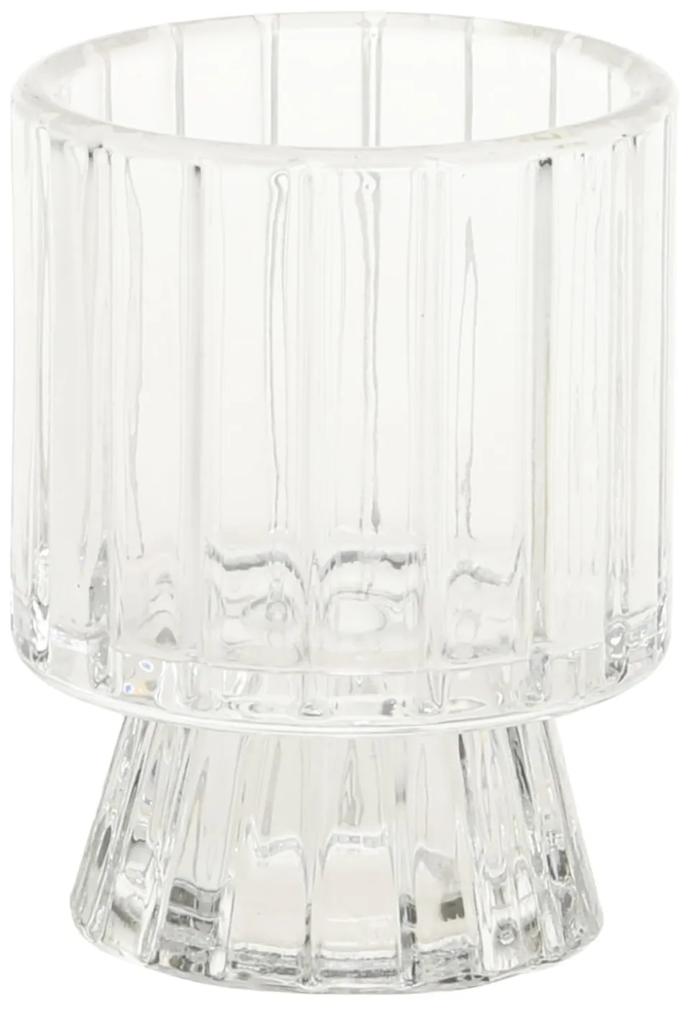 Chic Antique Obojstranný svietnik Glass Clear 8 cm