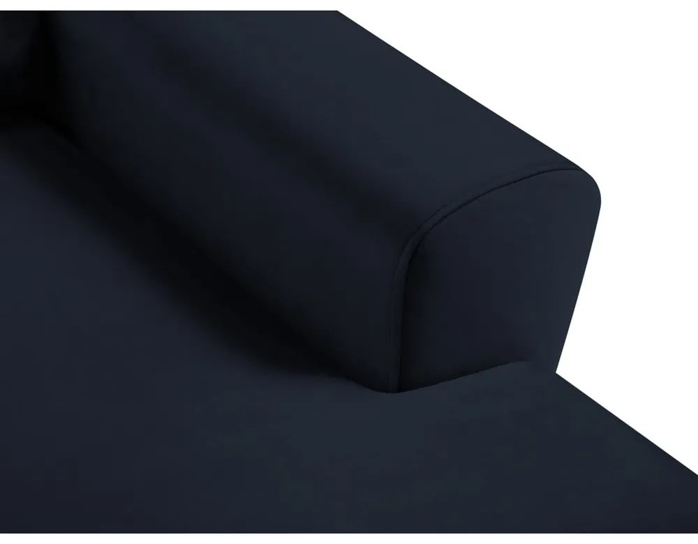 Tmavomodrá zamatová rozkladacia/s úložným priestorom rohová pohovka (pravý roh/s leňoškou) Kyoto – Cosmopolitan Design