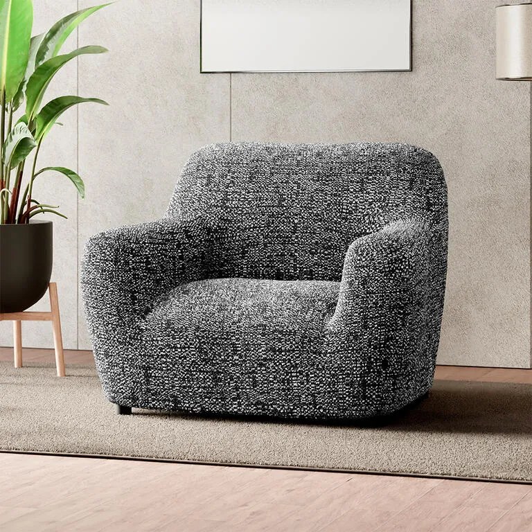 Bielastické poťahy GLORIA šedá kreslo (š. 60 - 110 cm)