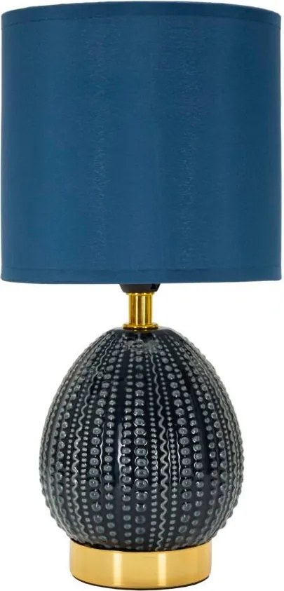 Modrá keramická stolová lampa s textilným tienidlom (výška 30,5 cm) Flavi – Mauro Ferretti