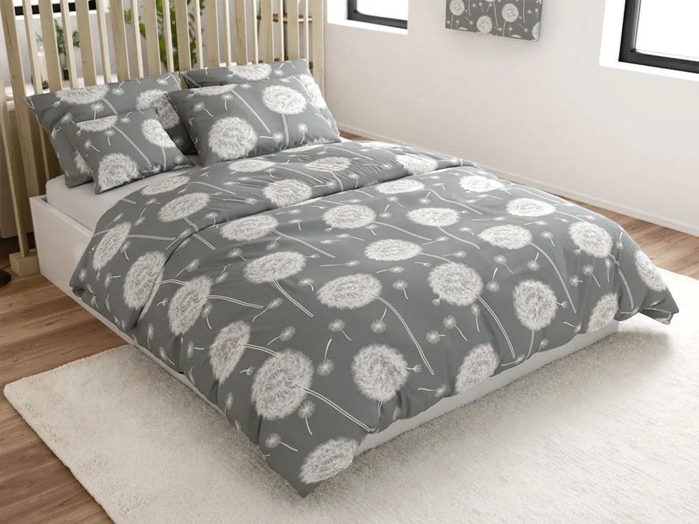 Bavlnené obliečky DANDELION BLEND sivé hotelové vrecko Rozmer obliečky: 70 x 90 cm | 140 x 200 cm