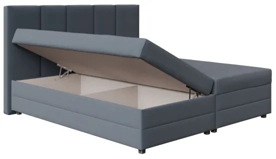 Čalúnená posteľ s pružinovou matracom a úložným priestorom ISABEL 180x200 sivá