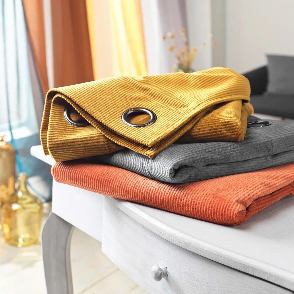 Hnedý menčestrový záves 140x260 cm Casual – douceur d'intérieur