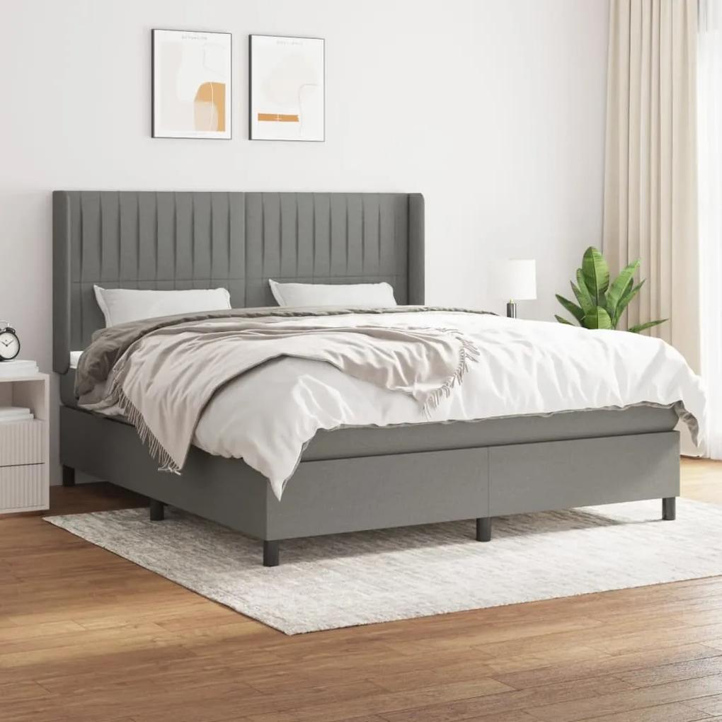 Boxspring posteľ s matracom tmavosivá 180x200 cm látka 3131610