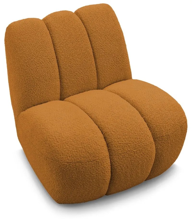 Kreslo z textílie buklé v horčicovej farbe Janissaire – Bobochic Paris