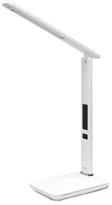 Immax 08934L - LED Stolná lampa s displejom KINGFISHER LED/9W/230V biela