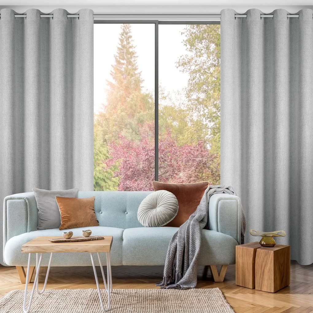 ZÁVES NA KRÚŽKOCH LINDA 140X250 CM STRIEBORNÁ