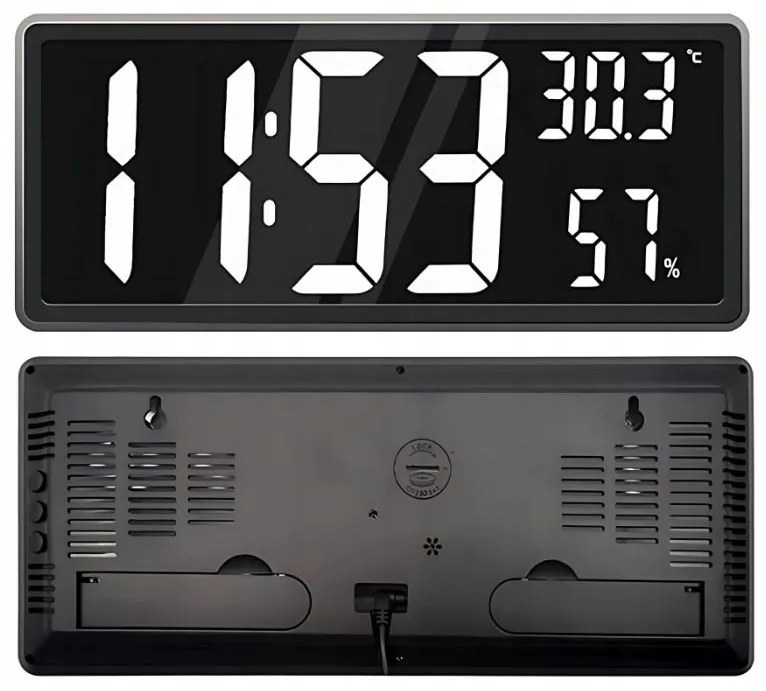 Verk 27452 Multifunkčné digitálne hodiny s teplomerom čiernej