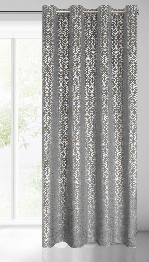 ZATEMŇOVACÍ ZÁVES NA KRÚŽKOCH LAURA 140X250 CM SIVÁ