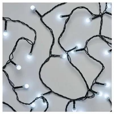 LED vianočná cherry reťaz – guličky, 8 m, vonkajšia aj vnútorná, studená biela, programy