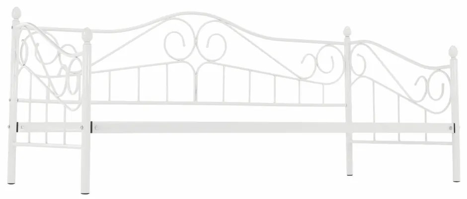 Kovová jednolôžková posteľ s roštom Daina 90x200 cm - biela