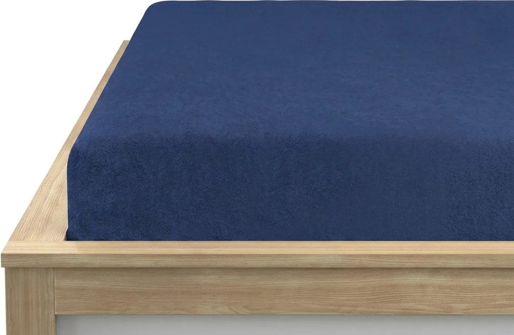 Fleecová napínacia obliečka MOLTON námornícky modrá 90 x 200 cm