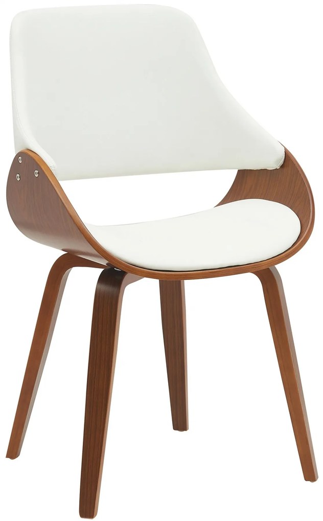 Jedálenská stolička Vangale - koženka - Orech / Biela