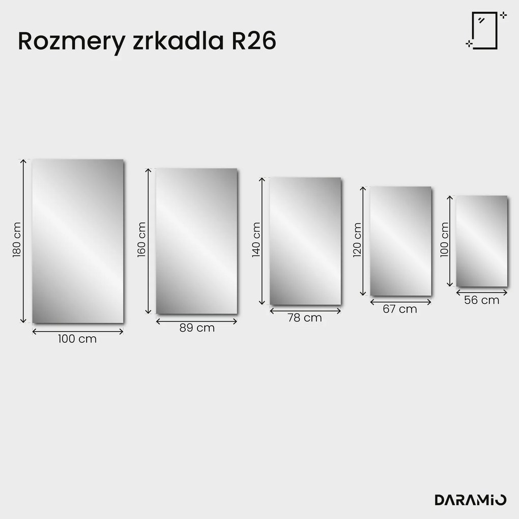 Obdĺžnikové zrkadlo Pure s fazetou R26