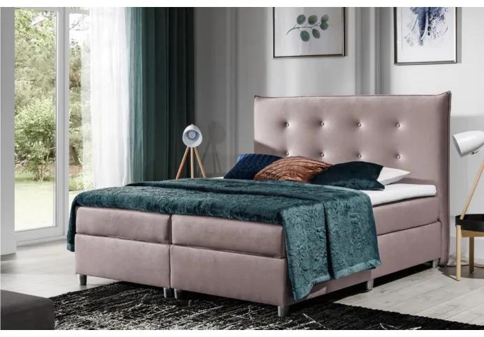 Čalúnená posteľ 120x200 PILAR - ružová + topper ZDARMA