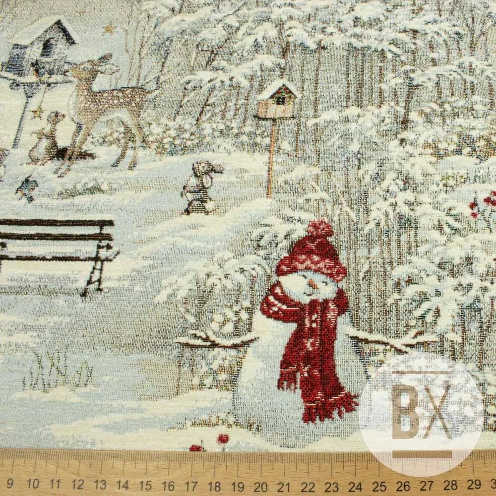 Metráž Gobelín CHENILLE - Vianoce Zimná príroda