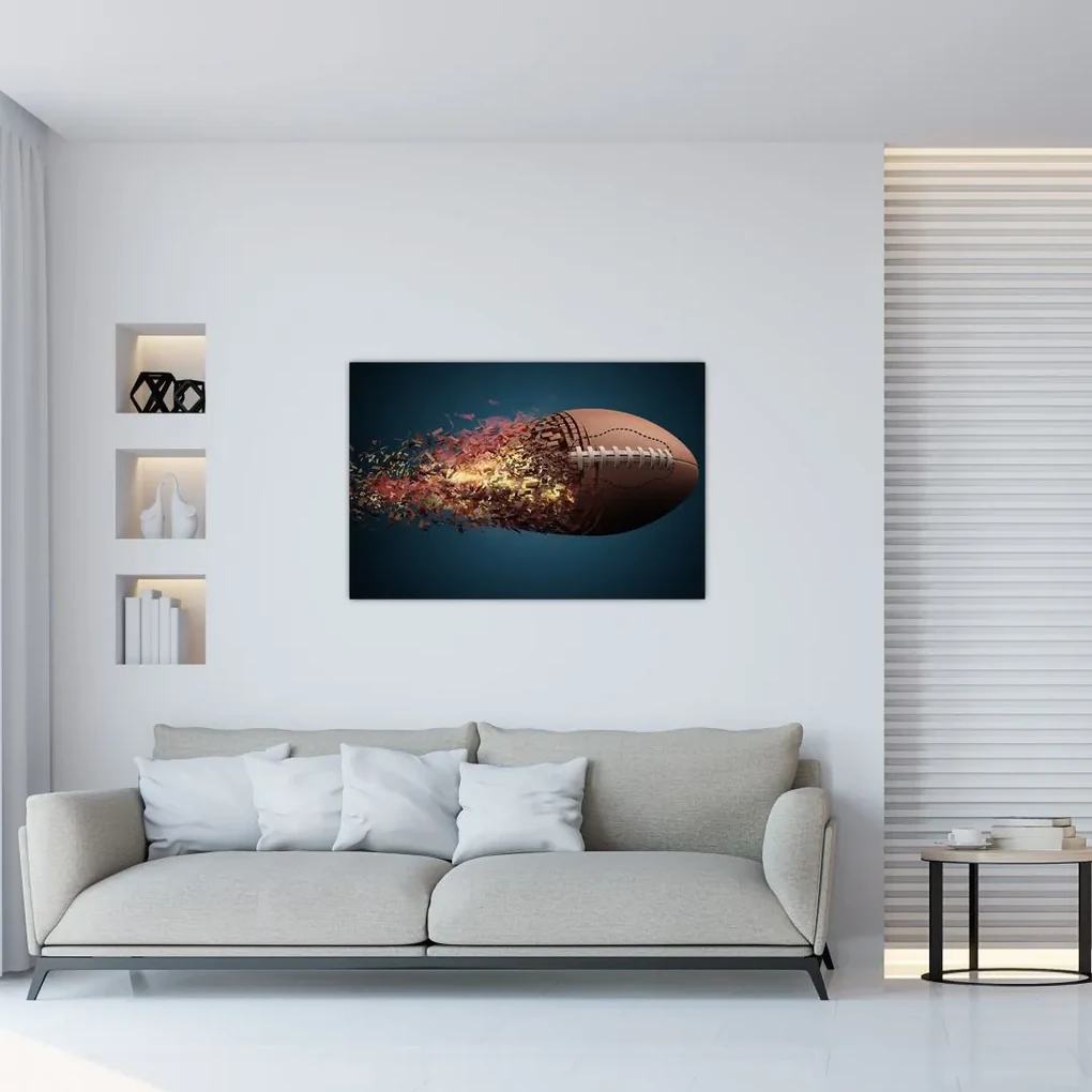 Obraz - Ragbyová lopta v akcii (90x60 cm)
