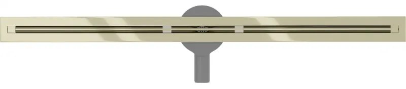 Mexen Flat Super Slim, super tenký odtokový žľab s 360° rotačným sifónom 100 cm, zlatá lesklá, 1551100