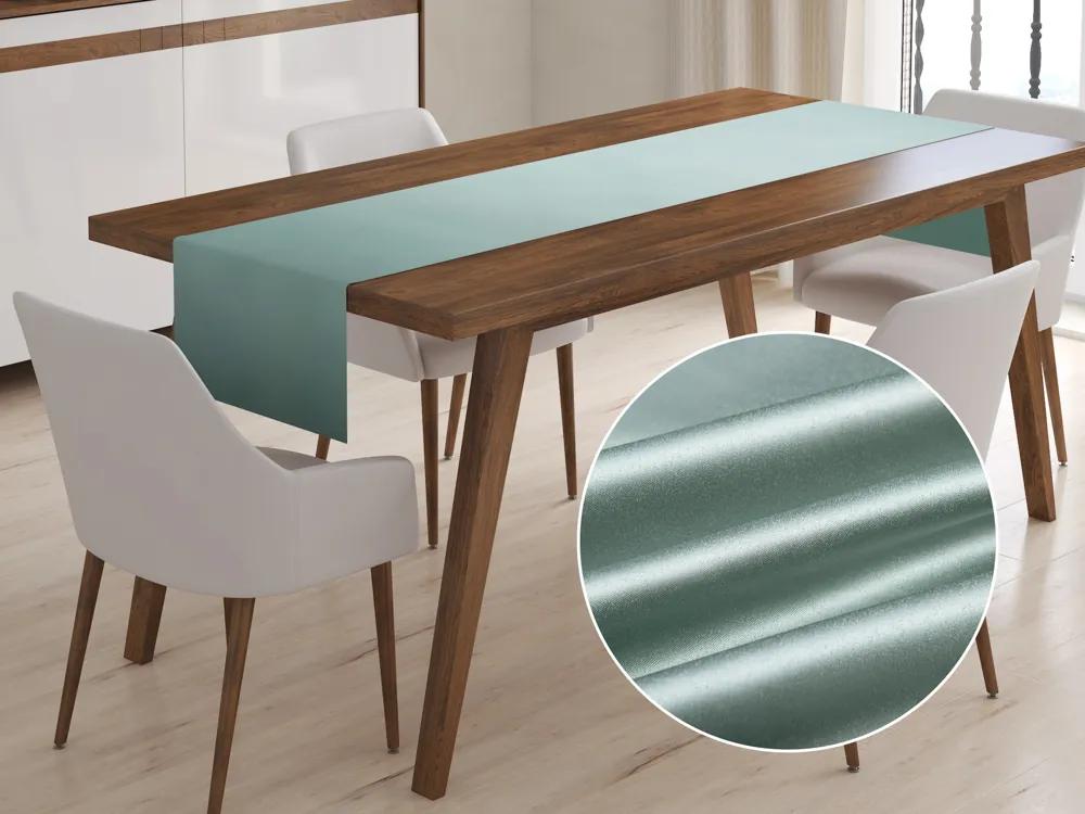 Biante Saténový behúň na stôl polyesterový Satén LUX-003 Ľadovo zelený 35x180 cm